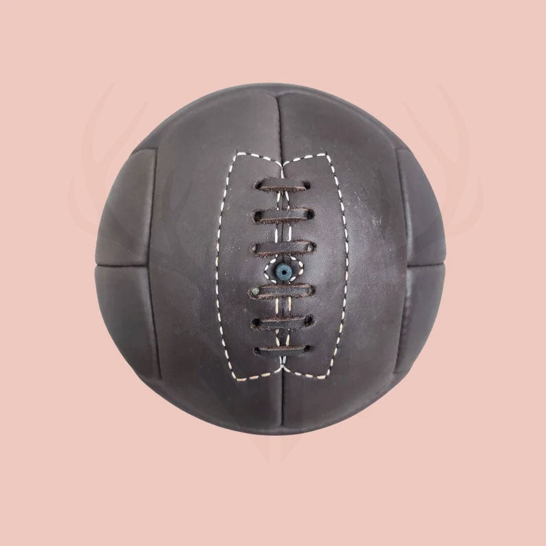 1930 World Cup soccer ball, vintage leather football, handcrafted soccer ball, antique football, T-panel soccer ball, retro soccer ball, historical football memorabilia, classic leather football, Uruguay vs Argentina final, collectible soccer ball, old-school football, FIFA World Cup history, genuine leather soccer ball, handmade football, vintage sports gear, football gift for him, soccer enthusiast gift, leather sports memorabilia, classic football design, historic soccer replica