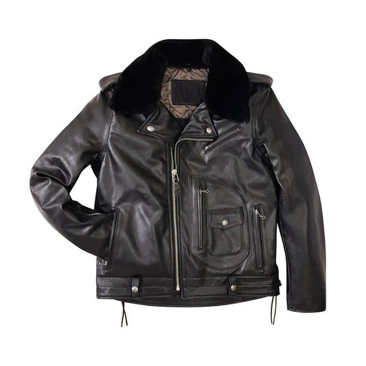 IronRoad Black Leather Biker Jacket – Road Warrior Edition