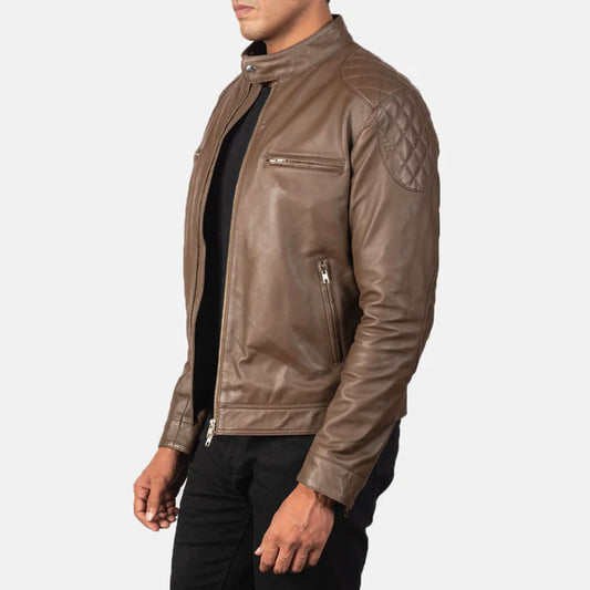 MochaRider Leather Biker Jacket – Heritage Brown Edition