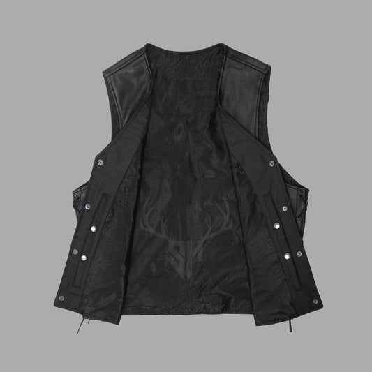 Men's Goat Leather Club Vest with side lace