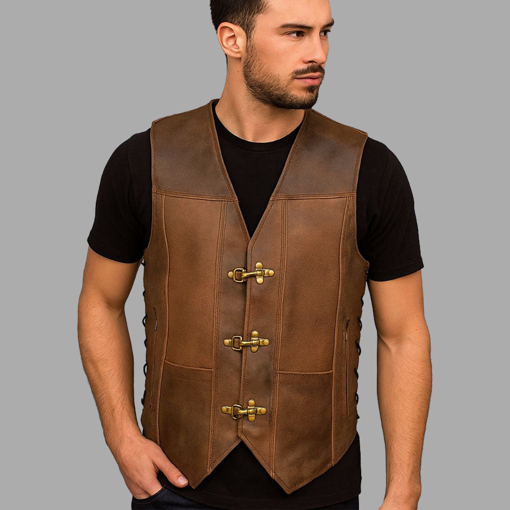 Vintage Cowhide Leather MC Club Vest - Customizable