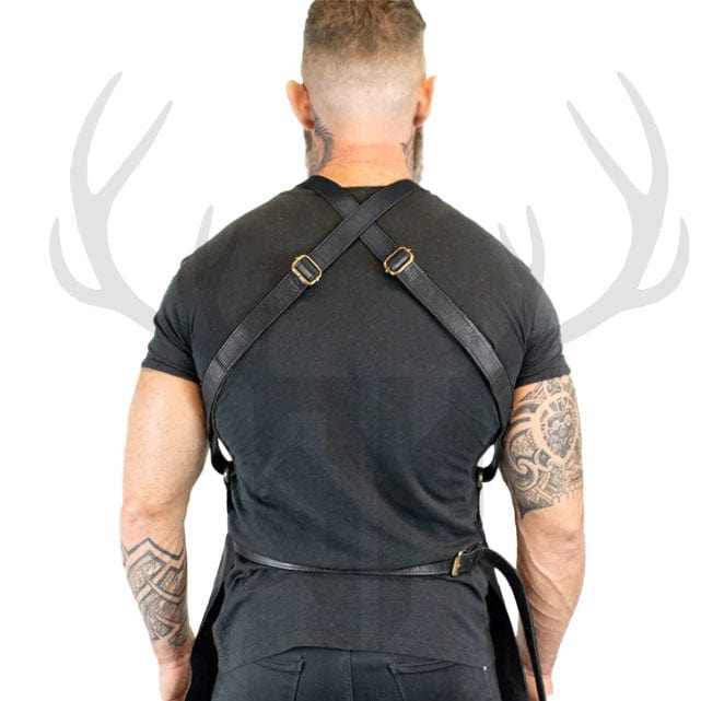 leather craft apron, work apron for hobbyists, artisan leather apron, heavy-duty leather apron, versatile leather apron