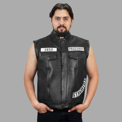 Staghide Motorcycle Club Leather Vest – Customizable & Premium Quality