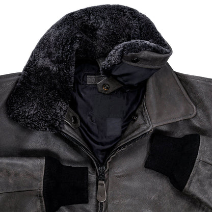 Phantom Naval G-1 Bomber Jacket – Distressed Black