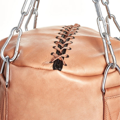 Retro Deluxe Tan Leather Heavy Punching Bag