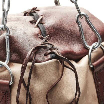 Retro Cream Brown Leather Heavy Punching Bag
