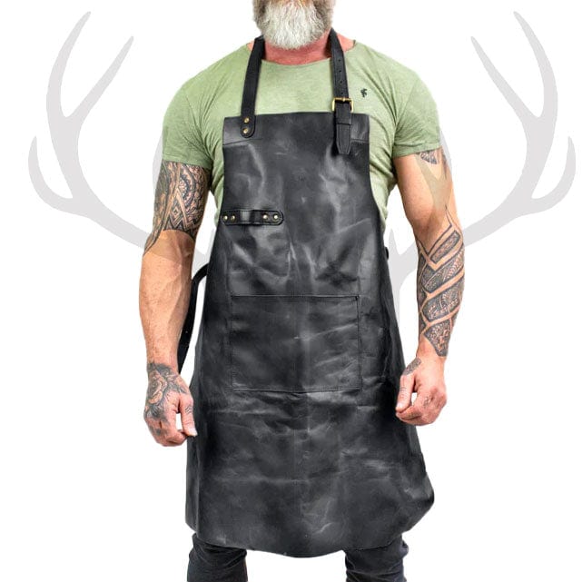 handmade leather apron, black leather work apron, premium chef apron, full grain leather apron, artisan cooking apron