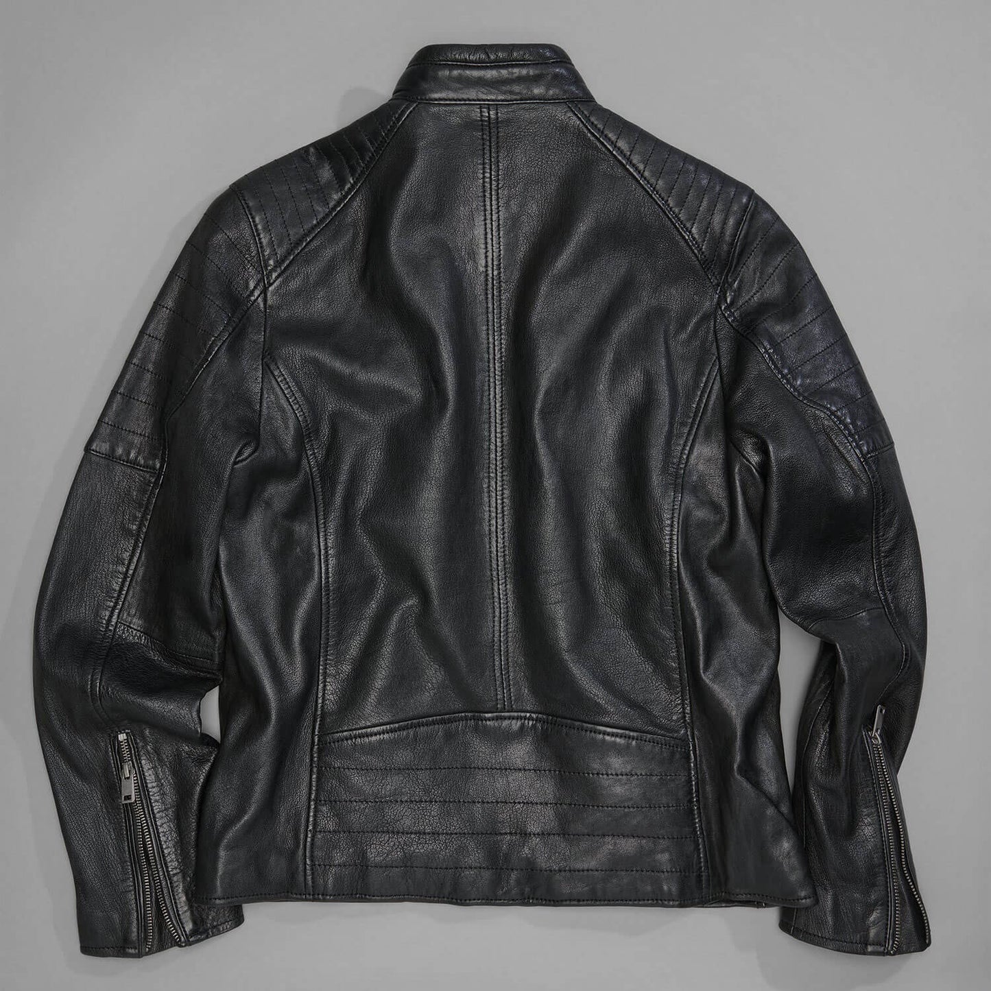 ApexEdge Collarless Leather Moto Jacket – Modern Rider Edition