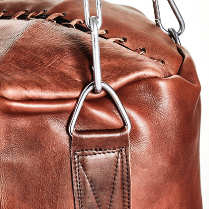 Heritage Retro Brown Leather Heavy Punching Bag (Unfilled)