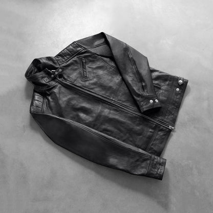 NightHawk Legacy Leather Jacket – Stealth Black Edition