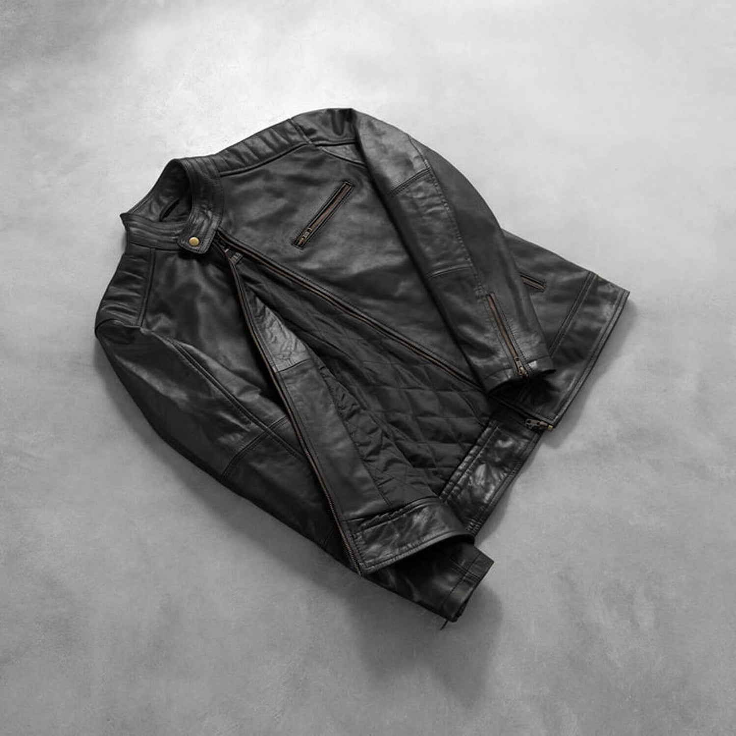 SteelRogue Leather Biker Jacket – Midnight Black Edition