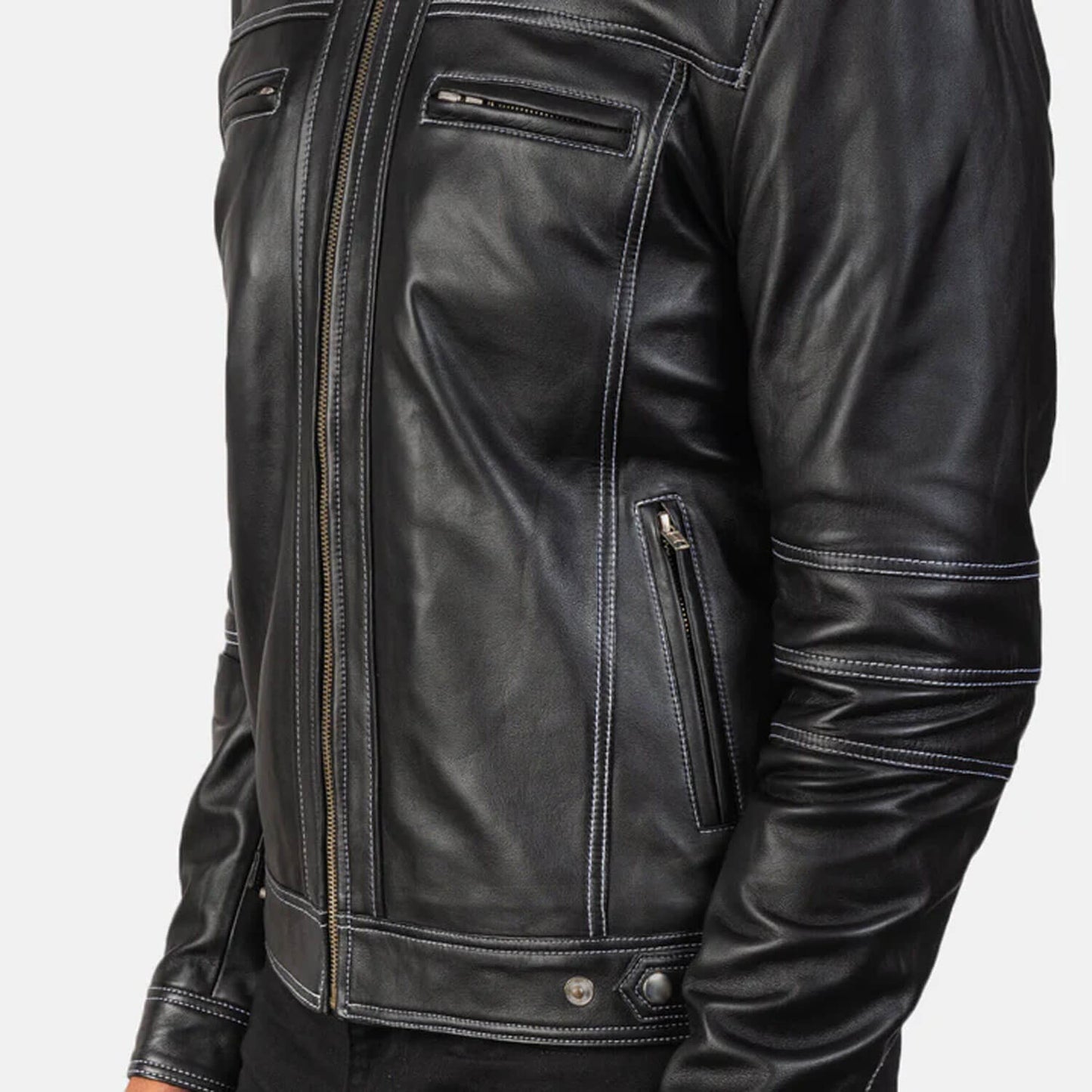 RebelEdge Leather Biker Jacket – Jet Black Edition