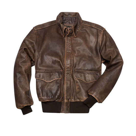 Vintage Mustang A-2 Flight Jacket – Brown Goatskin