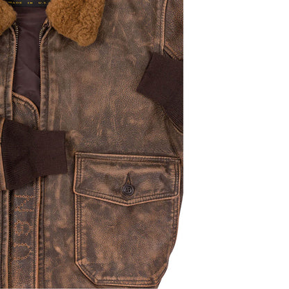 Vintage Avenger G-1 Flight Jacket – Brown Leather