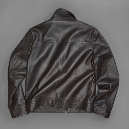 IronVale Black Leather Zip Shirt Jacket – Signature Edition