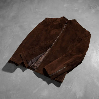 DesertForge Suede Biker Jacket – Mocha Charcoal Edition