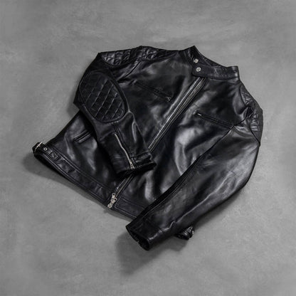 ShadowCruise Leather Biker Jacket – Classic Black Edition