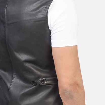 Midnight Rider Leather Vest – Black Edition