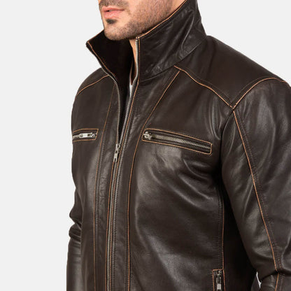 IronTrail Heritage Leather Jacket – Rustic Brown Edition