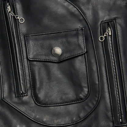 IronRoad Black Leather Biker Jacket – Road Warrior Edition