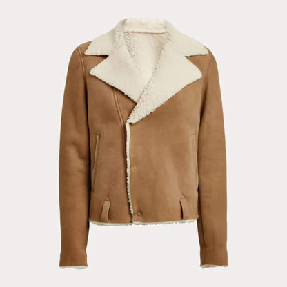 Sierra Tan Shearling Leather Jacket – Winter Classic