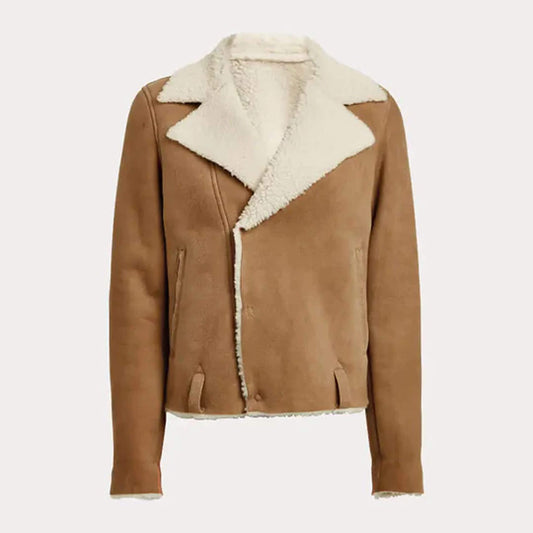 Sierra Tan Shearling Leather Jacket – Winter Classic