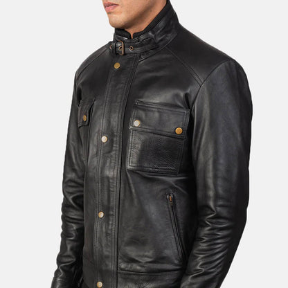 SteelVanguard Leather Biker Jacket – Midnight Rider Edition