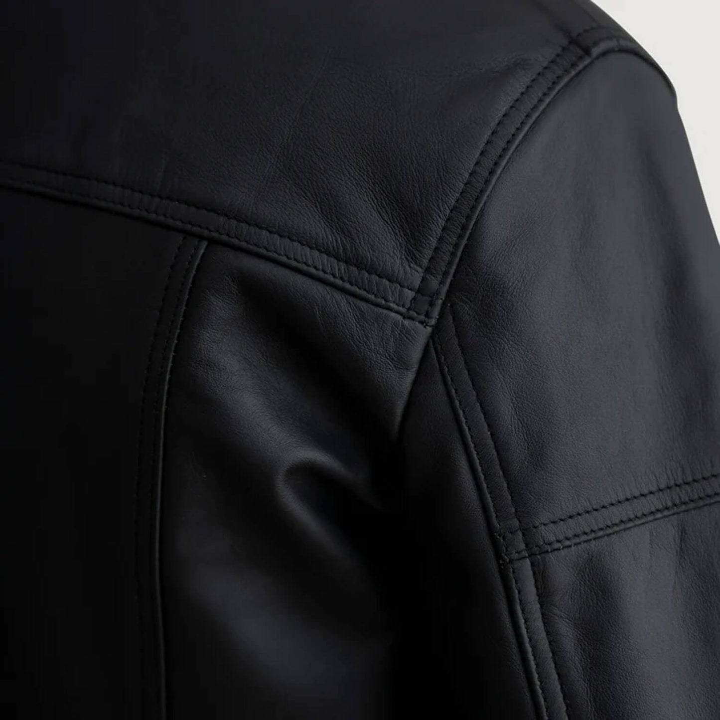 ShadowVanguard Leather Biker Jacket – Matte Black Edition