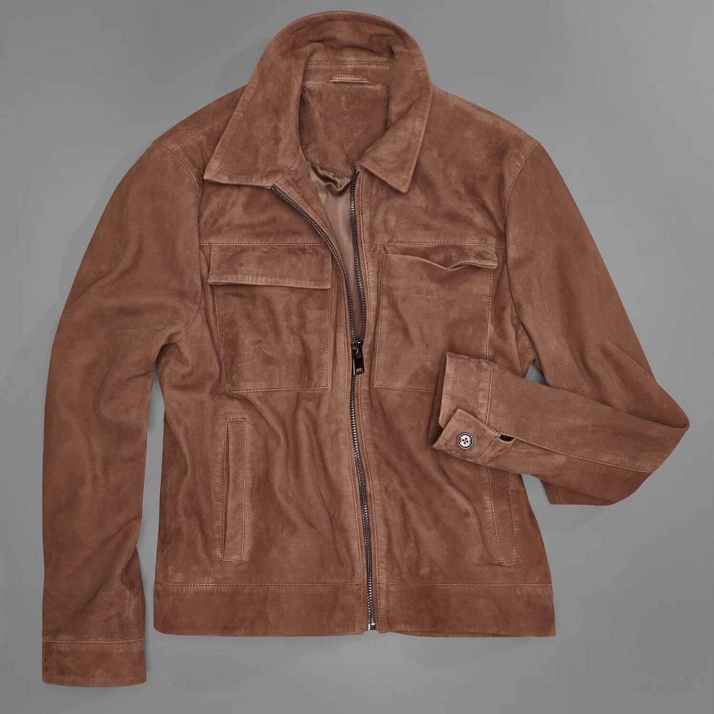 CedarCraft Brown Suede Zip Shirt Jacket – Heritage Edition