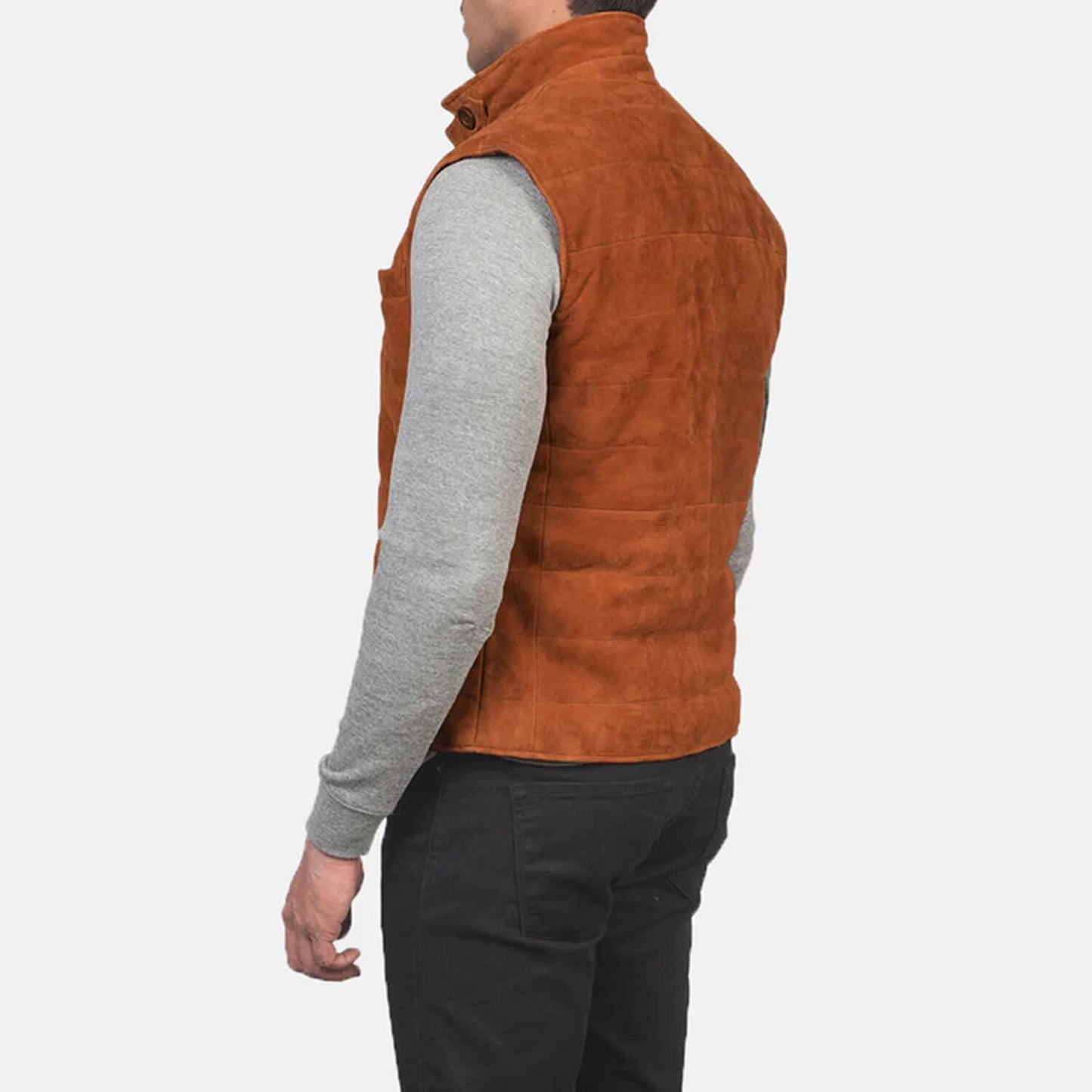 CanyonRidge Suede Leather Vest – Rustic Brown Edition