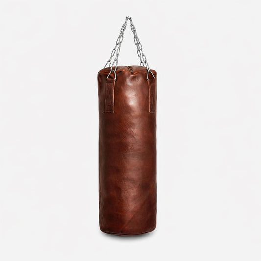 Heritage Retro Brown Leather Heavy Punching Bag (Unfilled)