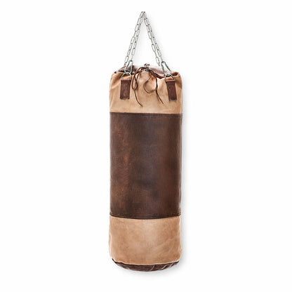 Retro Cream Brown Leather Heavy Punching Bag