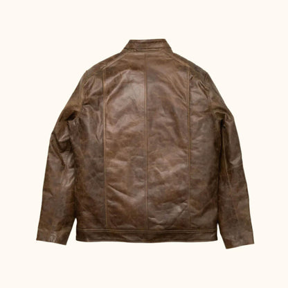 VelocityRider Leather Cafe Racer Jacket – Heritage Moto Edition