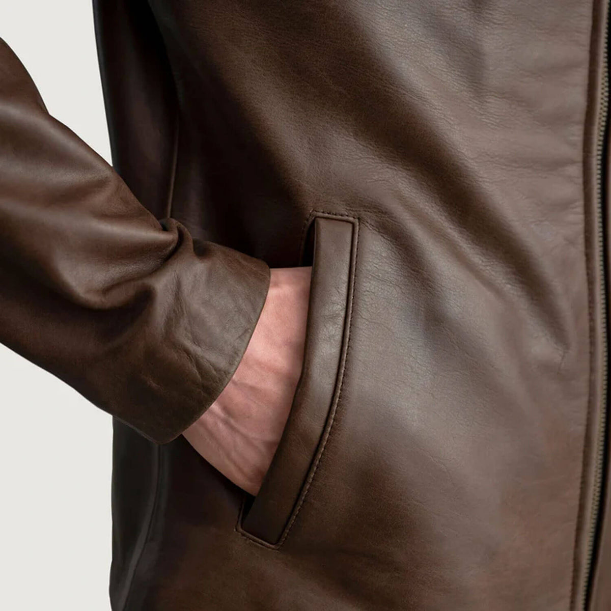 IronCrest Leather Jacket – Pull-Up Brown Edition