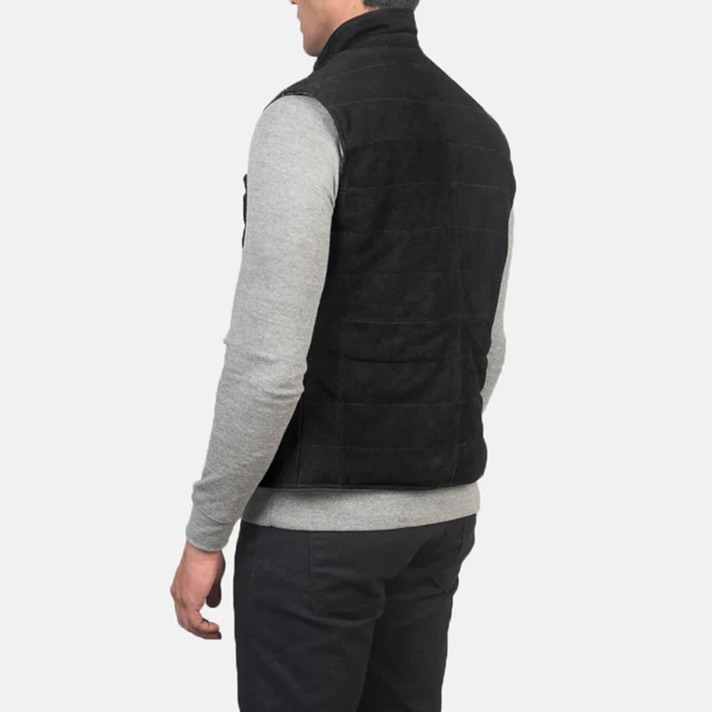 ShadowCreek Suede Leather Vest – Midnight Black Edition