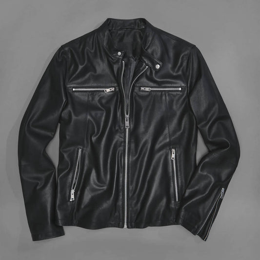 VelocityX Lightweight Leather Racer Jacket – Performance Edition