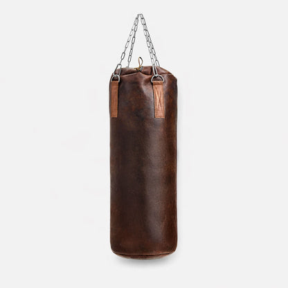 Legacy Fighter Brown Leather Heavy Bag – Vintage Tan Trim (Unfilled)