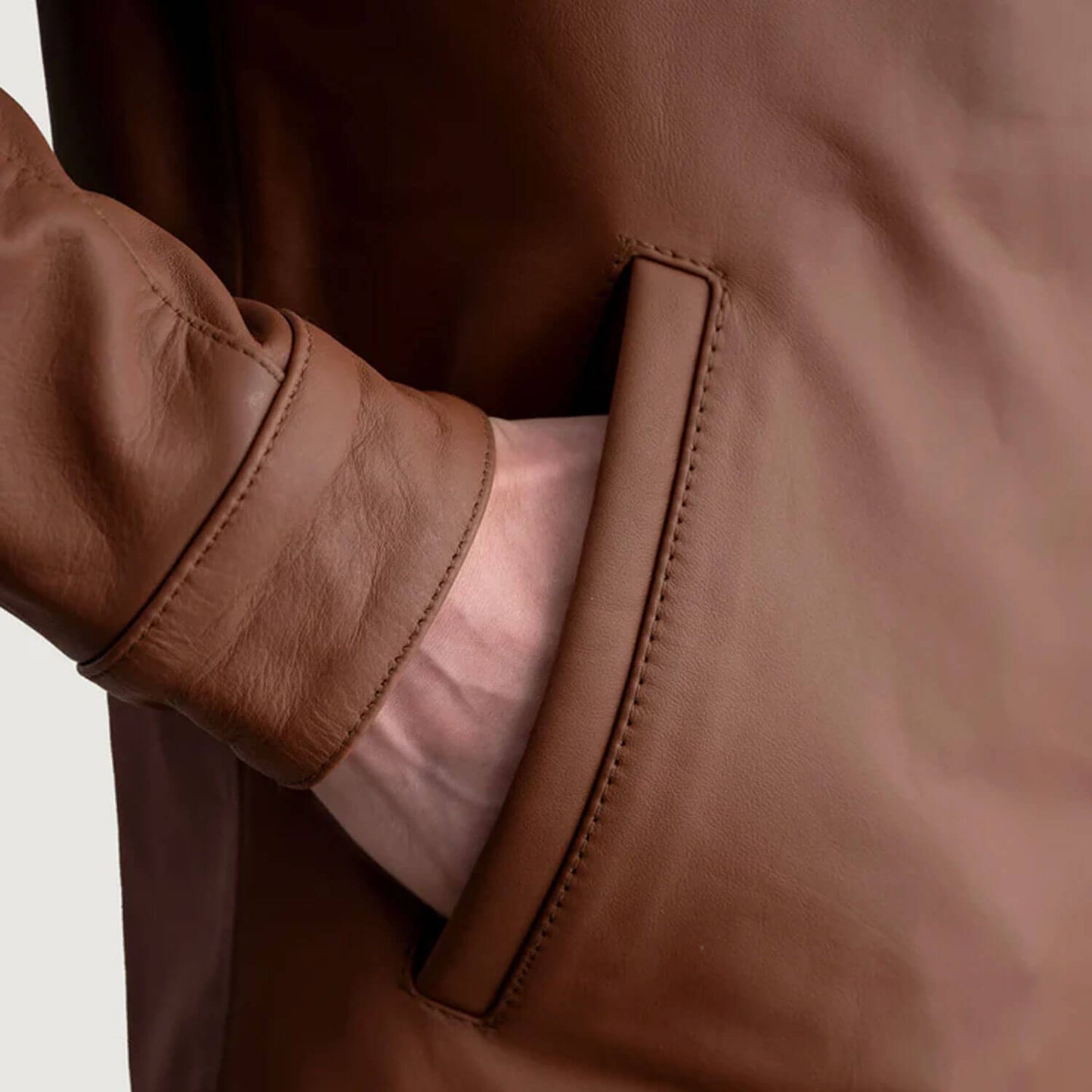 CanyonForge Leather Biker Jacket – Matte Brown Edition