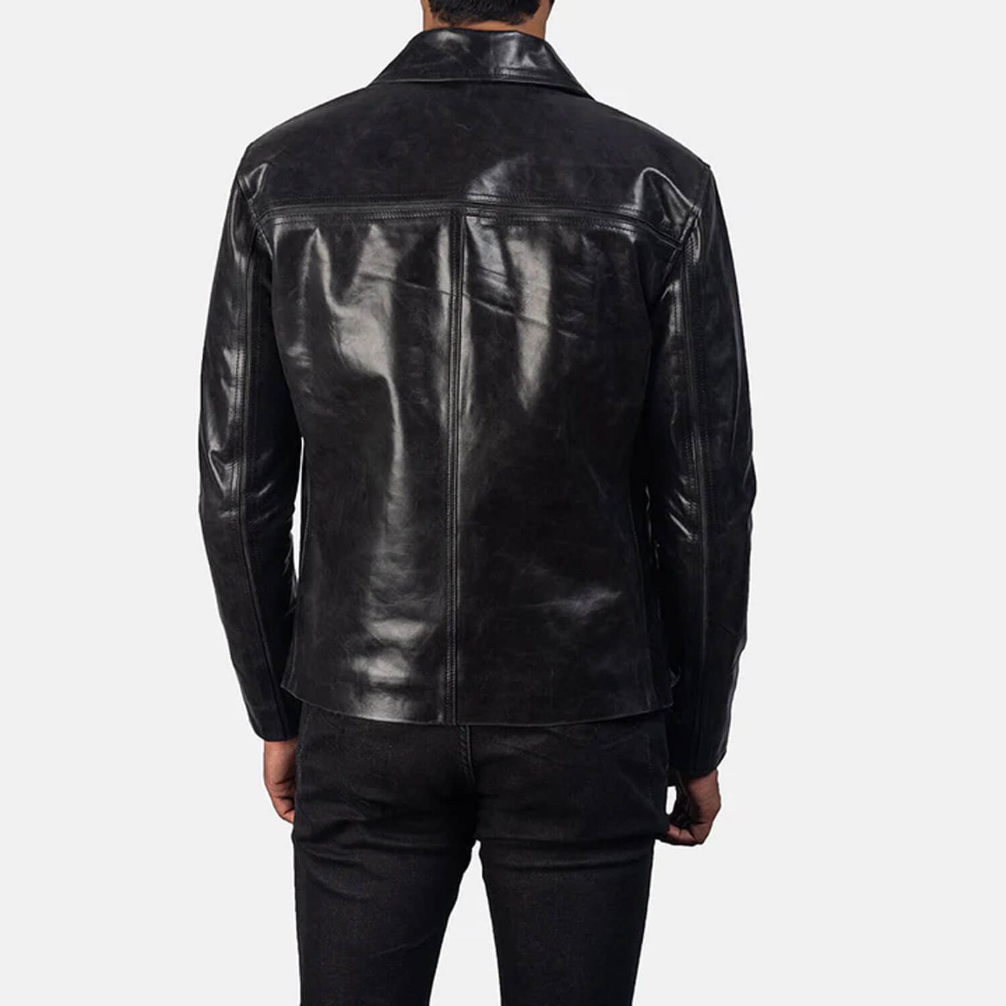 PhantomRider Leather Jacket – Midnight Black Edition