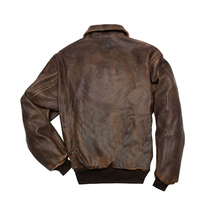 Vintage Mustang A-2 Flight Jacket – Brown Goatskin