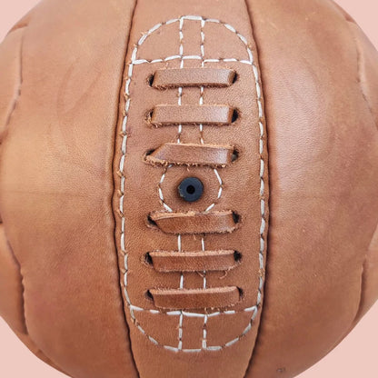  1934 World Cup ball, vintage leather soccer ball, handcrafted football, antique football, FIFA World Cup memorabilia, soccer gift, gift for football lover, historic soccer ball, Federale 102, old-school football, collectible leather football, soccer decor, classic sports gift, sports memorabilia.