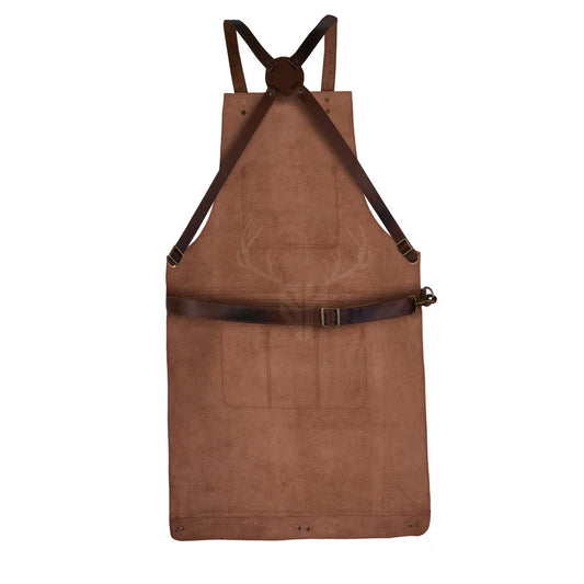Bristol Dark Brown Distressed Leather BBQ Apron
