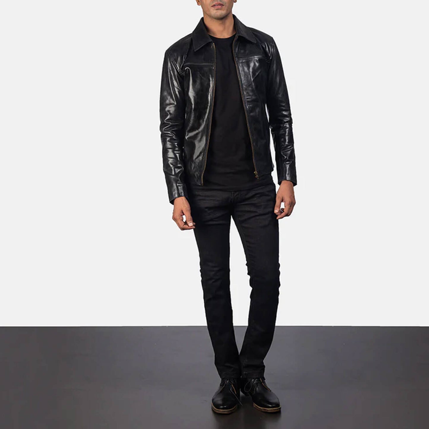 PhantomRider Leather Jacket – Midnight Black Edition