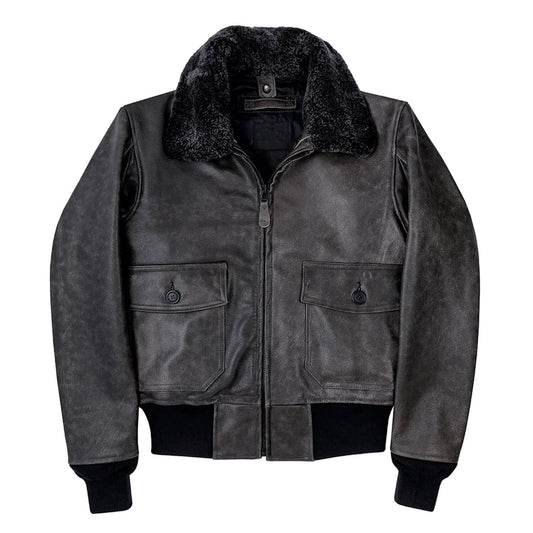 Phantom Naval G-1 Bomber Jacket – Distressed Black