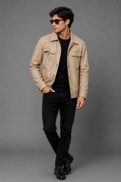 RidgeLine Lightweight Leather Snap Front Shirt Jacket – Signature Edition