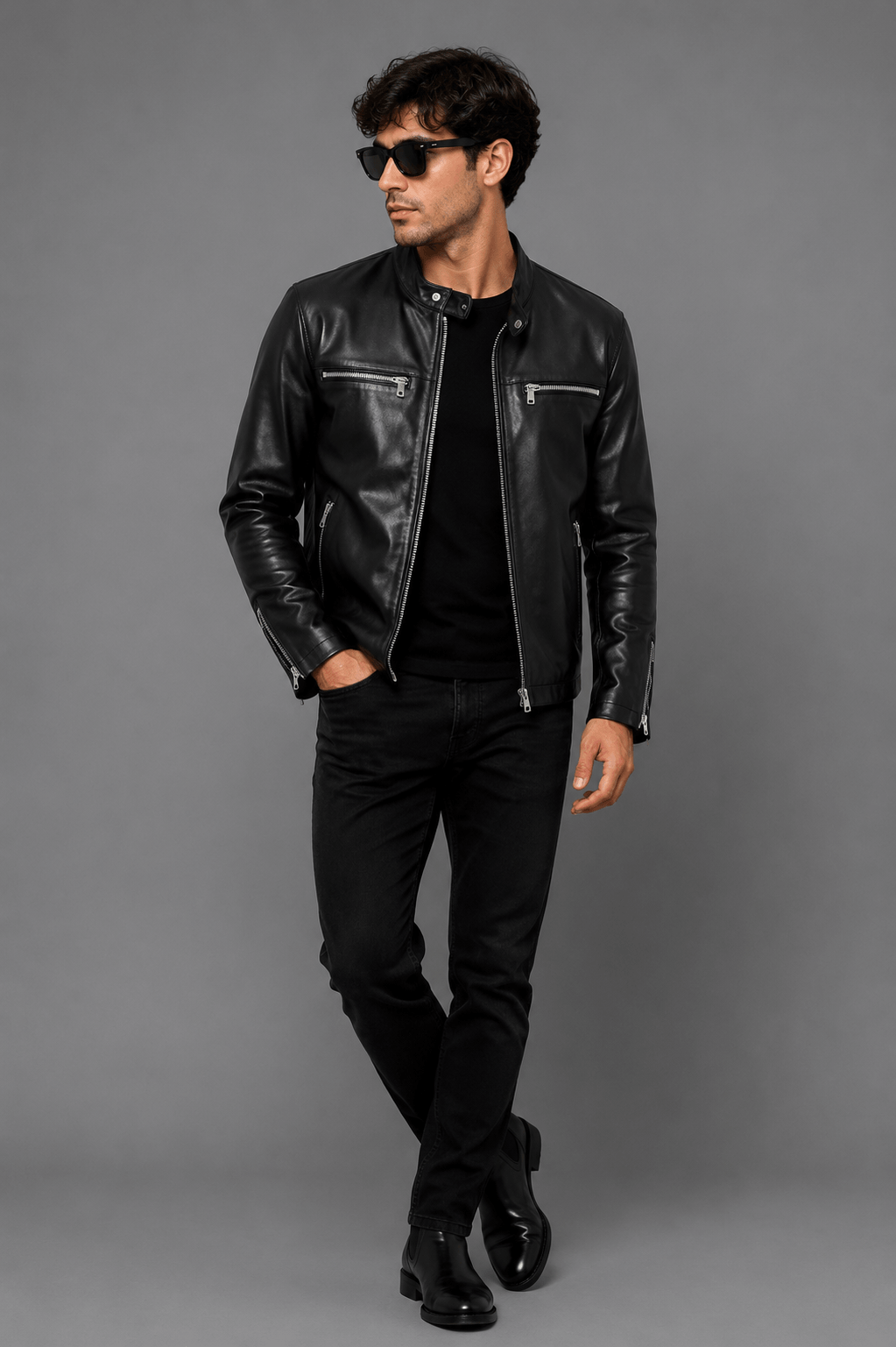 VelocityX Lightweight Leather Racer Jacket – Performance Edition