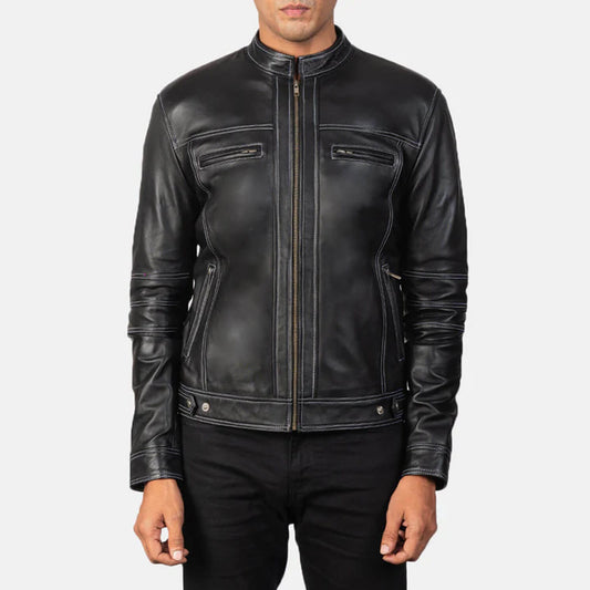 RebelEdge Leather Biker Jacket – Jet Black Edition