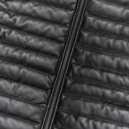 ShadowPeak Black Leather Down Jacket – Arctic Edition