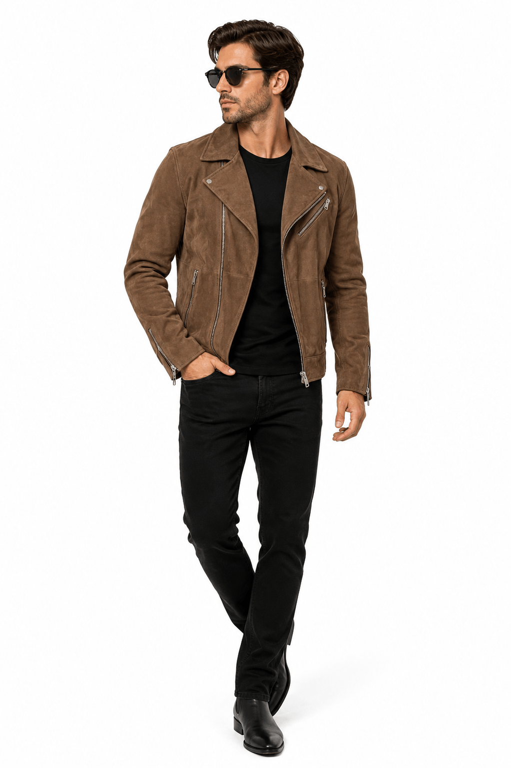 CanyonRider Brown Suede Moto Jacket – Heritage Edition