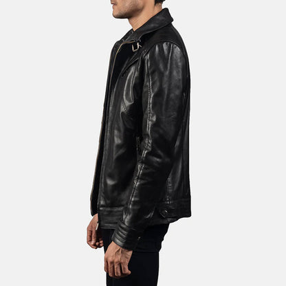 NightHawk Legacy Leather Jacket – Stealth Black Edition